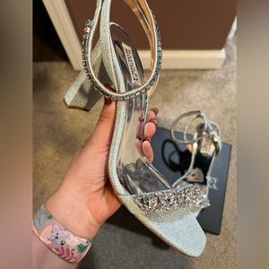Badgley Mischka Size 10 Baby Blue Bridal Heels